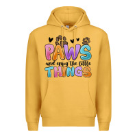 Mustard paws and enjoy the little things Premium Hoodie - MaliasSmallBusiness