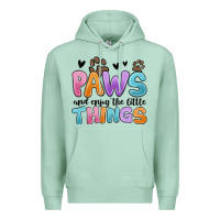 Seafoam paws and enjoy the little things Premium Hoodie - MaliasSmallBusiness