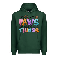Sports Green paws and enjoy the little things Premium Hoodie - MaliasSmallBusiness