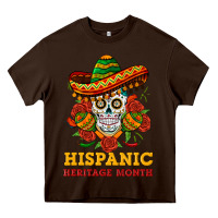 Chocolate Brown sombrero skull heritage Heavy Core Tee - BundleAndBundleShop