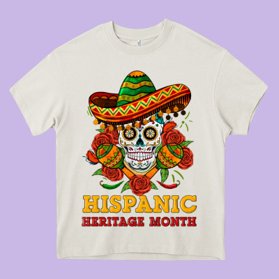 Sombrero Skull Heritage Heavy Core Tee Designed By Bundleandbundleshop