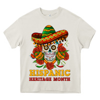 Cream sombrero skull heritage Heavy Core Tee - BundleAndBundleShop