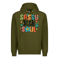 Army Green sassy little soul smiley Premium Hoodie - MaliasSmallBusiness