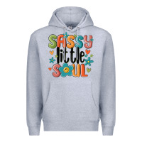 Heather Grey sassy little soul smiley Premium Hoodie - MaliasSmallBusiness