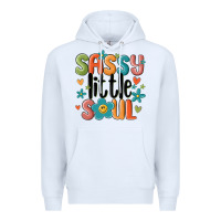 White sassy little soul smiley Premium Hoodie - MaliasSmallBusiness