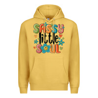 Antique Gold sassy little soul smiley Premium Hoodie - MaliasSmallBusiness