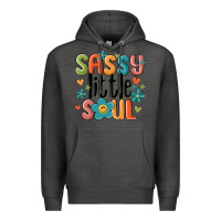 Charcoal Heather sassy little soul smiley Premium Hoodie - MaliasSmallBusiness