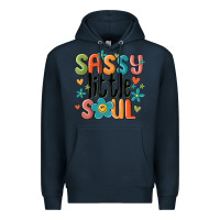 Navy sassy little soul smiley Premium Hoodie - MaliasSmallBusiness