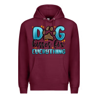 Burgundy dog kisses fix everything Premium Hoodie - MaliasSmallBusiness