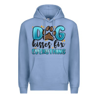 Colony Blue dog kisses fix everything Premium Hoodie - MaliasSmallBusiness