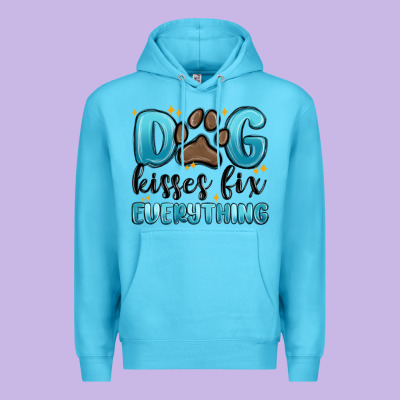 Premium Hoodie dog kisses fix everything