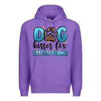 Purple dog kisses fix everything Premium Hoodie - MaliasSmallBusiness