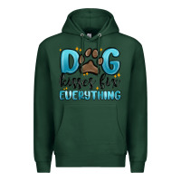 Sports Green dog kisses fix everything Premium Hoodie - MaliasSmallBusiness