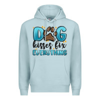 Blue Mist dog kisses fix everything Premium Hoodie - MaliasSmallBusiness