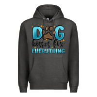 Charcoal Heather dog kisses fix everything Premium Hoodie - MaliasSmallBusiness