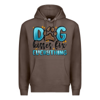 Coffee dog kisses fix everything Premium Hoodie - MaliasSmallBusiness