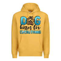 Mustard dog kisses fix everything Premium Hoodie - MaliasSmallBusiness