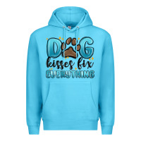 Ocean Blue dog kisses fix everything Premium Hoodie - MaliasSmallBusiness