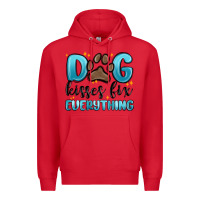 Red dog kisses fix everything Premium Hoodie - MaliasSmallBusiness