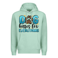 Seafoam dog kisses fix everything Premium Hoodie - MaliasSmallBusiness