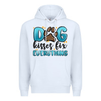 White dog kisses fix everything Premium Hoodie - MaliasSmallBusiness