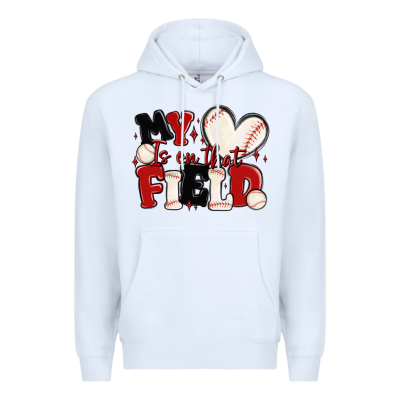 My Heart Is On That Field Baseball Premium Hoodie by MaliasSmallBusiness | Teevron