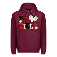 Burgundy my heart is on that field baseball Premium Hoodie - MaliasSmallBusiness