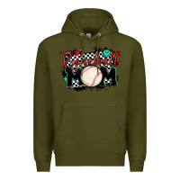 Army Green baseball mom Premium Hoodie - MaliasSmallBusiness
