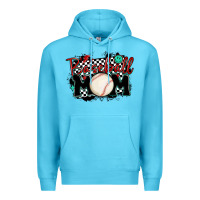 Ocean Blue baseball mom Premium Hoodie - MaliasSmallBusiness
