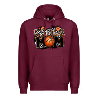 Burgundy basketball mom Premium Hoodie - MaliasSmallBusiness
