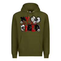 Army Green my heart is on that field soccer Premium Hoodie - MaliasSmallBusiness