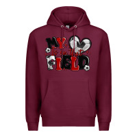 Burgundy my heart is on that field soccer Premium Hoodie - MaliasSmallBusiness