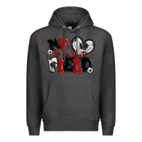 Charcoal Heather my heart is on that field soccer Premium Hoodie - MaliasSmallBusiness