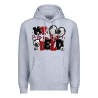 Heather Grey my heart is on that field soccer Premium Hoodie - MaliasSmallBusiness