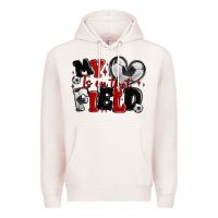 Pale Pink my heart is on that field soccer Premium Hoodie - MaliasSmallBusiness