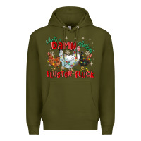 Army Green what a damn cluckin' fluster fluck chickens christ Premium Hoodie - MaliasSmallBusiness