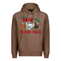 Chestnut what a damn cluckin' fluster fluck chickens christ Premium Hoodie - MaliasSmallBusiness