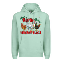 Seafoam what a damn cluckin' fluster fluck chickens christ Premium Hoodie - MaliasSmallBusiness