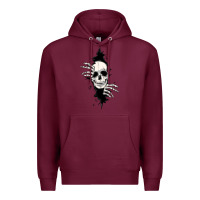 Burgundy skull in the wall file Premium Hoodie - MaliasSmallBusiness