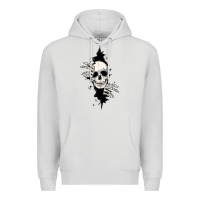 Dove Grey skull in the wall file Premium Hoodie - MaliasSmallBusiness