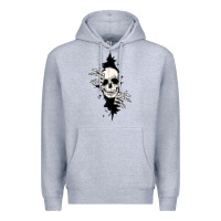 Heather Grey skull in the wall file Premium Hoodie - MaliasSmallBusiness