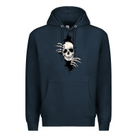 Navy skull in the wall file Premium Hoodie - MaliasSmallBusiness