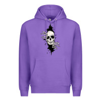 Purple skull in the wall file Premium Hoodie - MaliasSmallBusiness