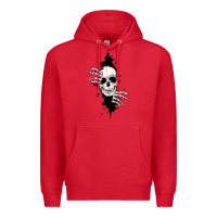 Red skull in the wall file Premium Hoodie - MaliasSmallBusiness