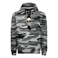 Slate Camo skull in the wall file Premium Hoodie - MaliasSmallBusiness