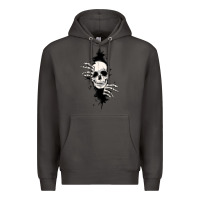 Smoke skull in the wall file Premium Hoodie - MaliasSmallBusiness