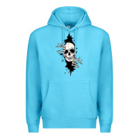 Ocean Blue skull in the wall file Premium Hoodie - MaliasSmallBusiness