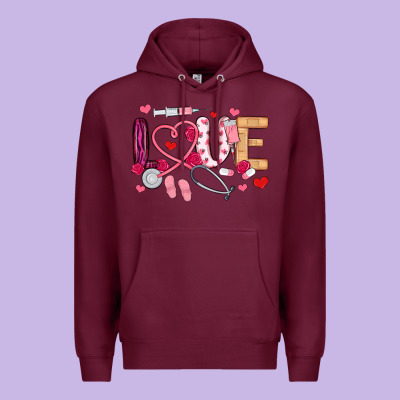 Premium Hoodie love nurse valentines day