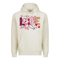 Oatmeal Heather love nurse valentines day Premium Hoodie - MaliasSmallBusiness