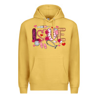 Antique Gold love nurse valentines day Premium Hoodie - MaliasSmallBusiness